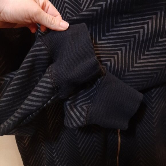 Foot Locker Zip Front Sweatshirt Jacket Hoodie Fleece Lined Athletic Black - Picture 6 of 14